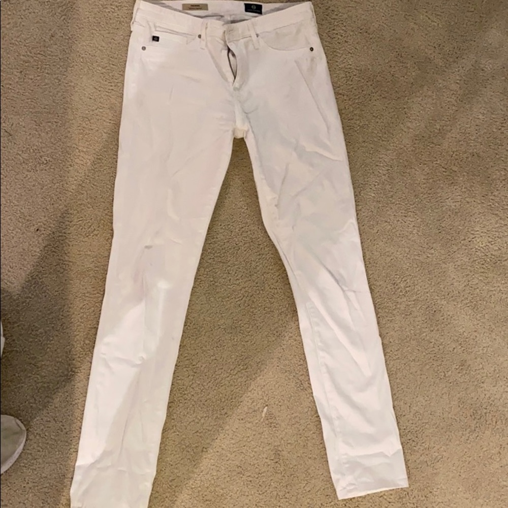 AG mid-rise white jeans